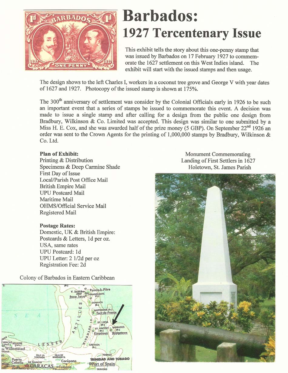 Barbados: 1927 Tercentenary Issue